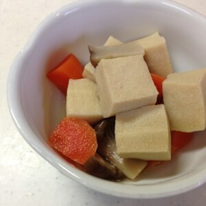 高野豆腐と人参、しめじの炊き合わせ　レンジで簡単